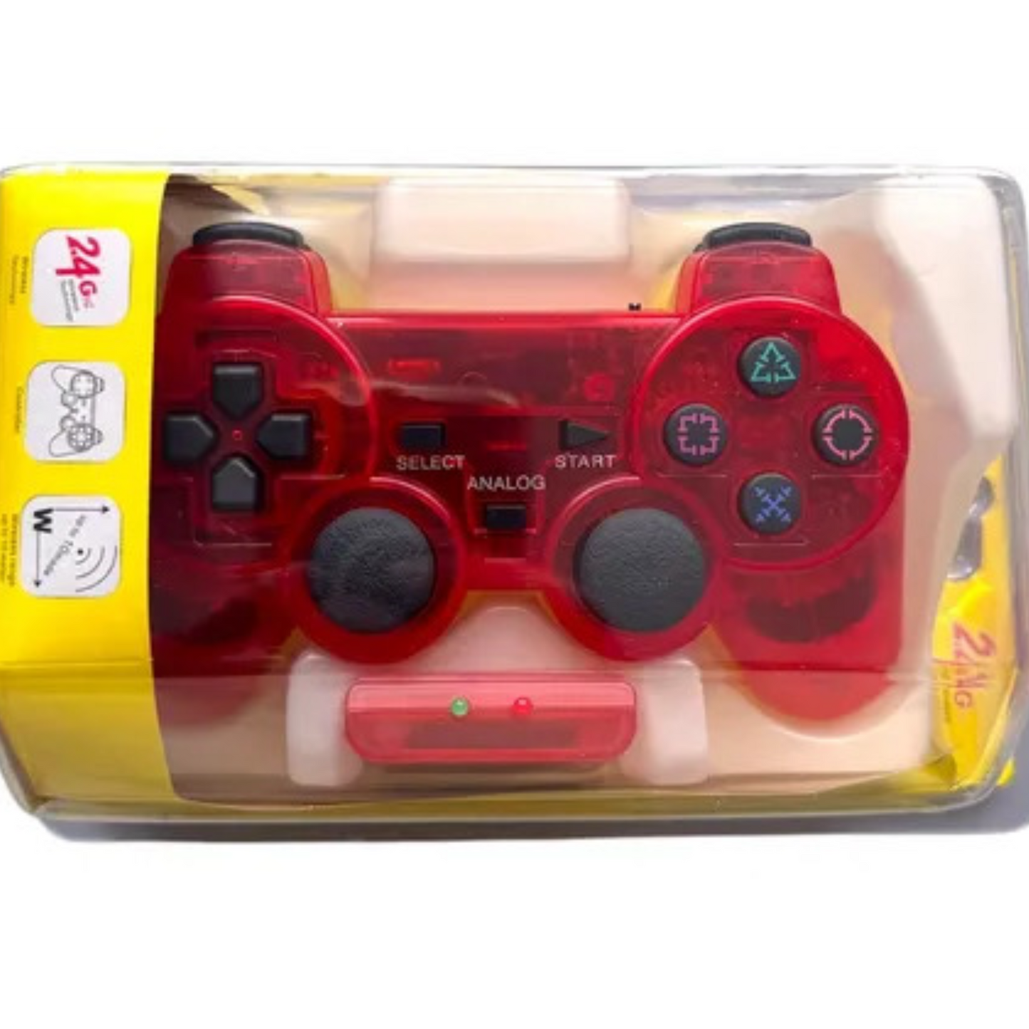 Wireless 2,4 GHz Gamecontroller für PS1/PS2 inkl. Empfänger - Rot