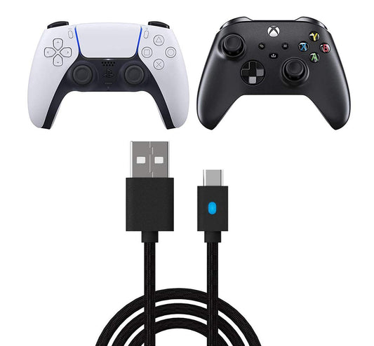 USB Typ-C Schnellladekabel geflochten 3m für Xbox Series X/S, PS5 DualSense, Nintendo Switch, Smartphones