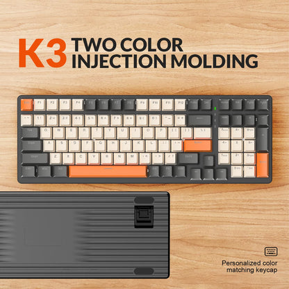 K3 Mechanische PC Gaming-Tastatur, Wired, LED-beleuchtet, Kompakte 100 Tasten Pad