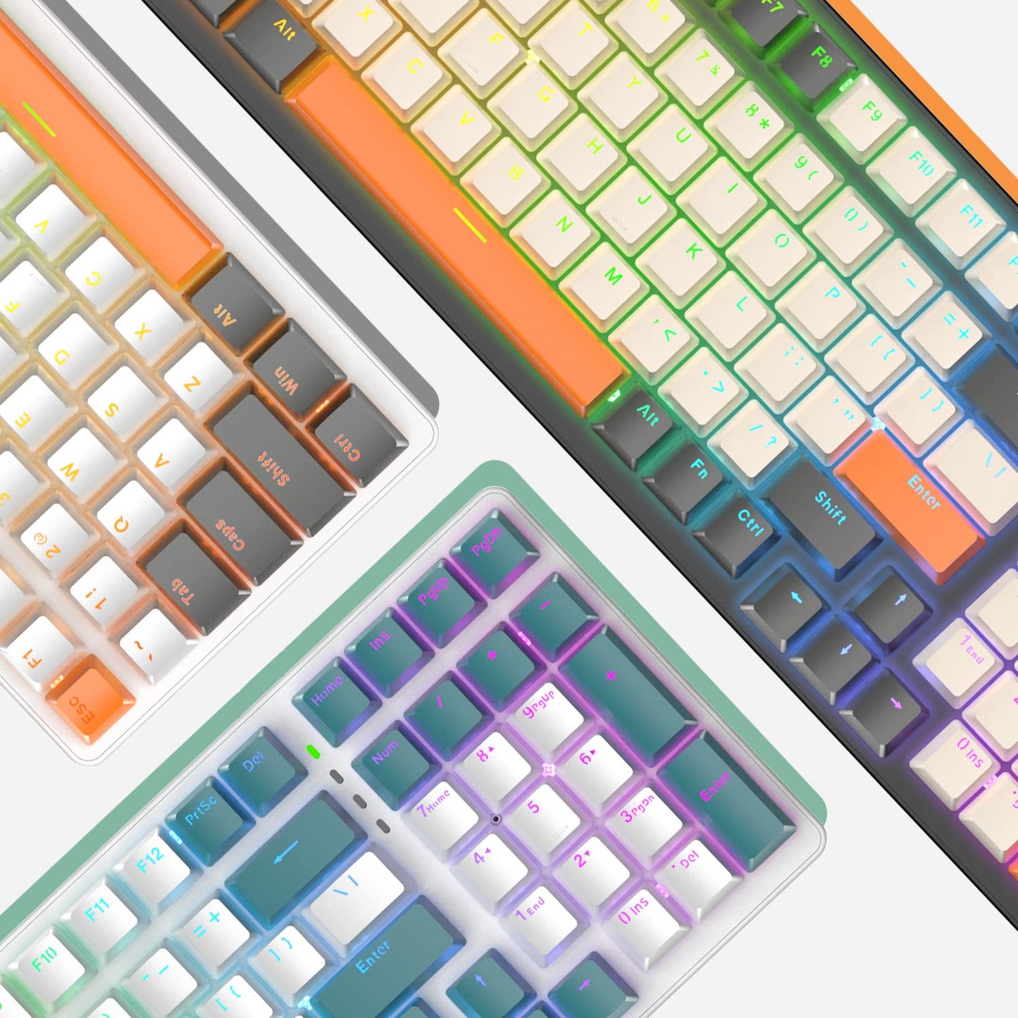 K3 Mechanische PC Gaming-Tastatur, Wired, LED-beleuchtet, Kompakte 100 Tasten Pad