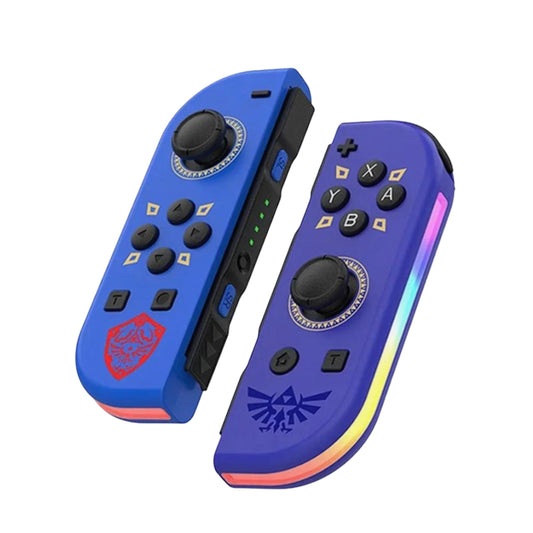 Joypad (L/R) kompatibel mit Switch, Gamepad Controller mit LED/Turbo/Wake-up/Screenshot/Bewegungssteuerung - Zelda Blau