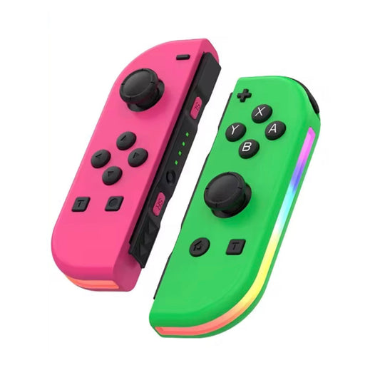 Joypad (L/R) kompatibel mit Switch, Gamepad Controller mit LED/Turbo/Wake-up/Screenshot/Bewegungssteuerung - Pink - Grün