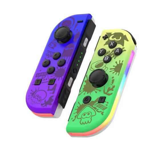 Joypad (L/R) kompatibel mit Switch, Gamepad Controller mit LED/Turbo/Wake-up/Screenshot/Bewegungssteuerung - Splatoon Style