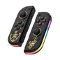 Joypad (L/R) kompatibel mit Switch, Gamepad Controller mit LED/Turbo/Wake-up/Screenshot/Bewegungssteuerung - Schwarz/Gold