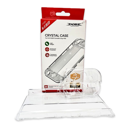 DOBE Transparente Klare Schutzhülle Crystal Case für Nintendo Switch OLED Konsole & Joy-Cons Controller
