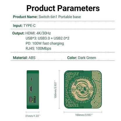 6-in-1 Docking Station 4K für Nintendo Switch / OLED - Game-Kiosk