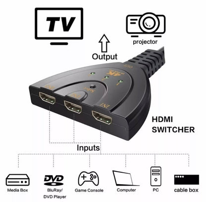 HDMI Splitter 3 in 1 Kabel Verteiler, UHD 4K, 60Hz Switch - Game-Kiosk