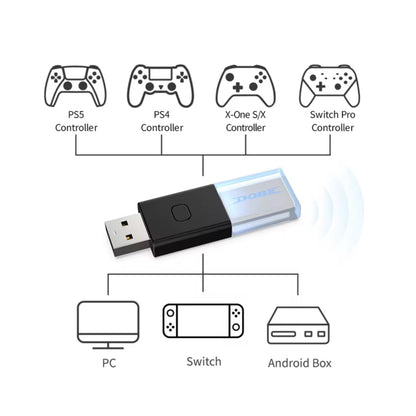 DOBE Bluetooth 5.0 USB Adapter für Controller – PS5, PS4, Xbox & Nintendo Switch – Wireless Gamepad Empfänger für PC & Konsole