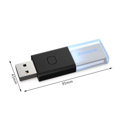DOBE Bluetooth 5.0 USB Adapter für Controller – PS5, PS4, Xbox & Nintendo Switch – Wireless Gamepad Empfänger für PC & Konsole