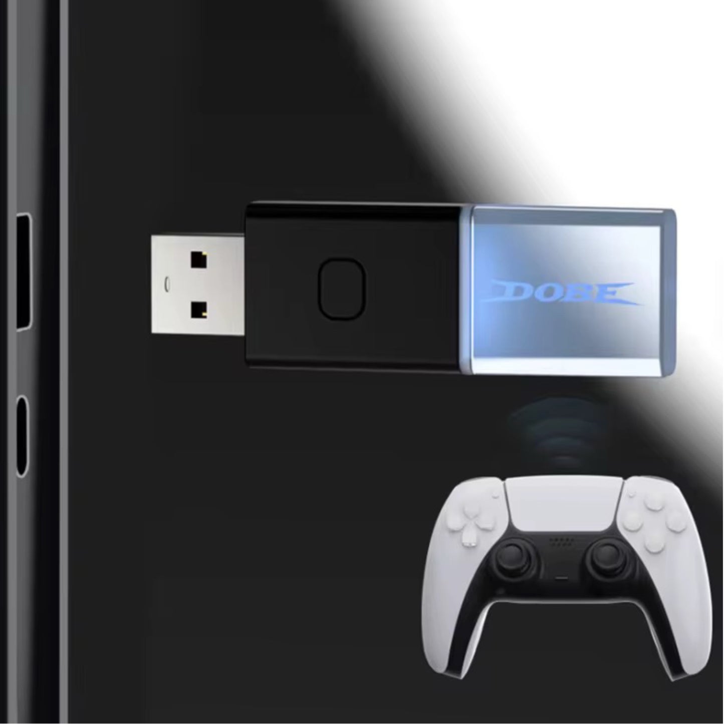 DOBE Bluetooth 5.0 USB Adapter für Controller – PS5, PS4, Xbox & Nintendo Switch – Wireless Gamepad Empfänger für PC & Konsole