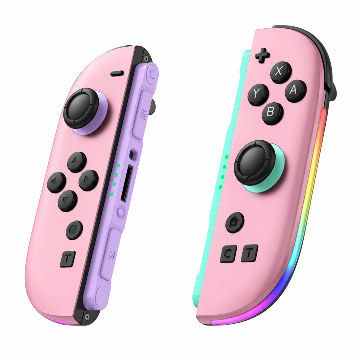 Nintendo Switch 2 Joypad Paar mit RGB-Beleuchtung in pink