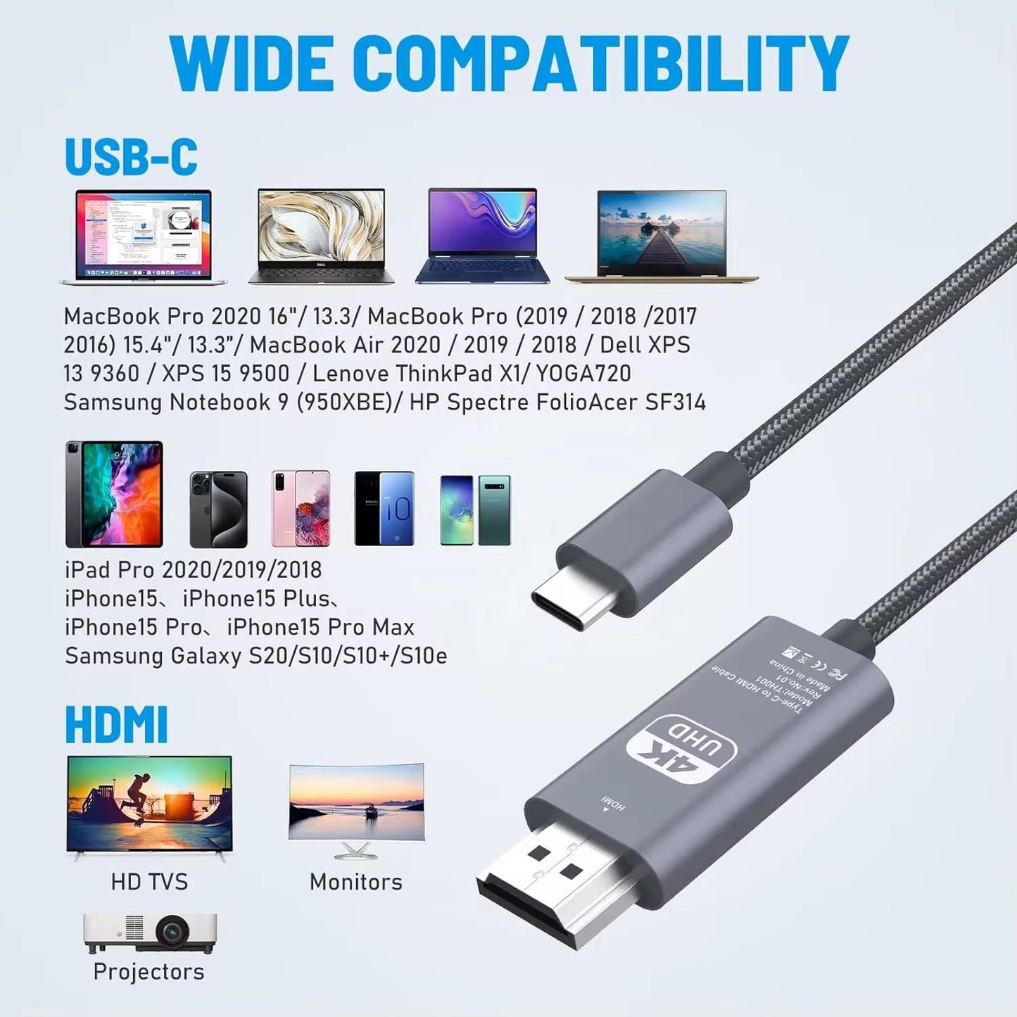 USB-C zu HDMI-Kabel, 4K - 1,8 m - Game-Kiosk