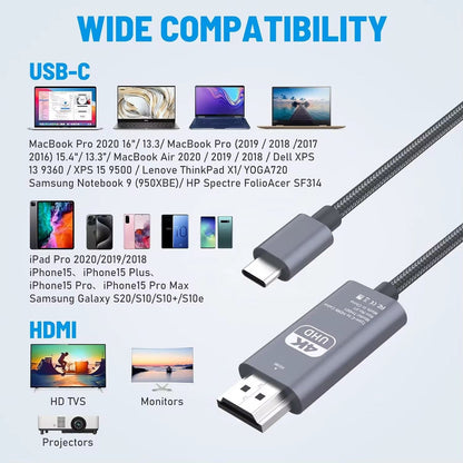 USB-C zu HDMI-Kabel, 4K - 1,8 m - Game-Kiosk