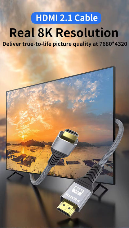 8K HDMI-Kabel (1,5 m) – HDMI 2.1 Geflochtenes Nylon - Game-Kiosk