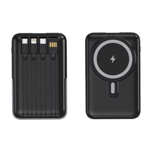 Power Bank Schwarz, 10000 mAh, inkl. 4 Kabel - Game-Kiosk