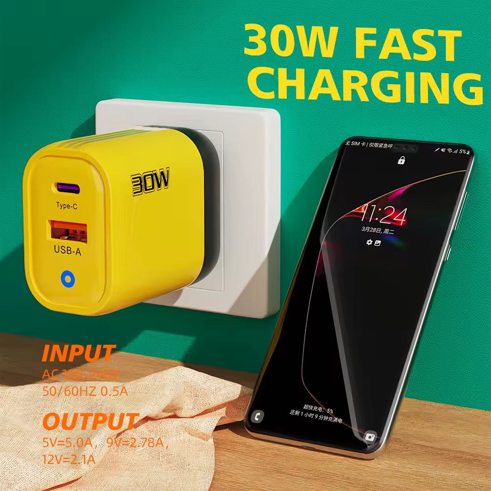 Schnelllade Netzteil 30W (USB-C & USB Typ-A) - Game-Kiosk