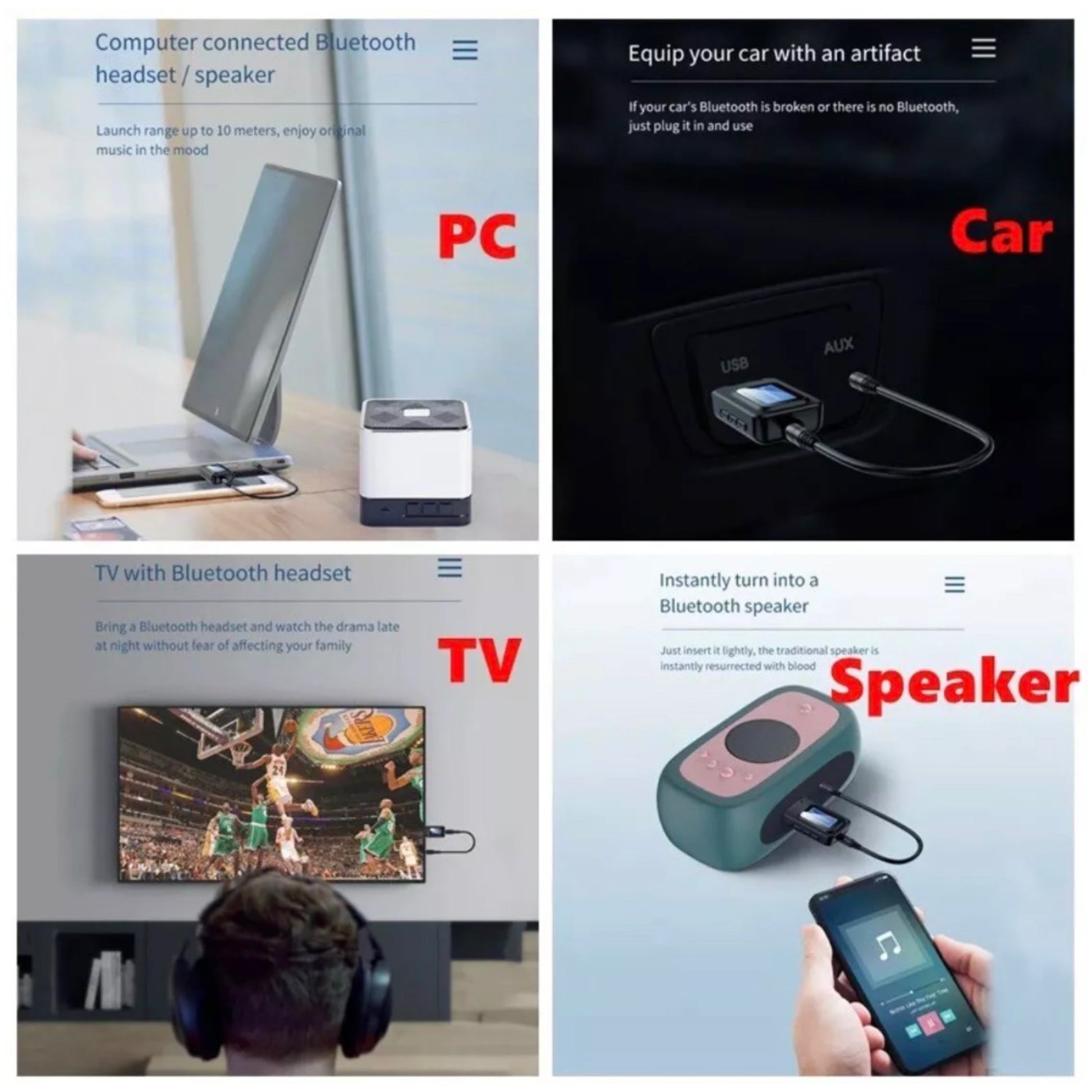 Bluetooth 5.1 USB AUX Audio Adapter Sender / Empfänger - Game-Kiosk