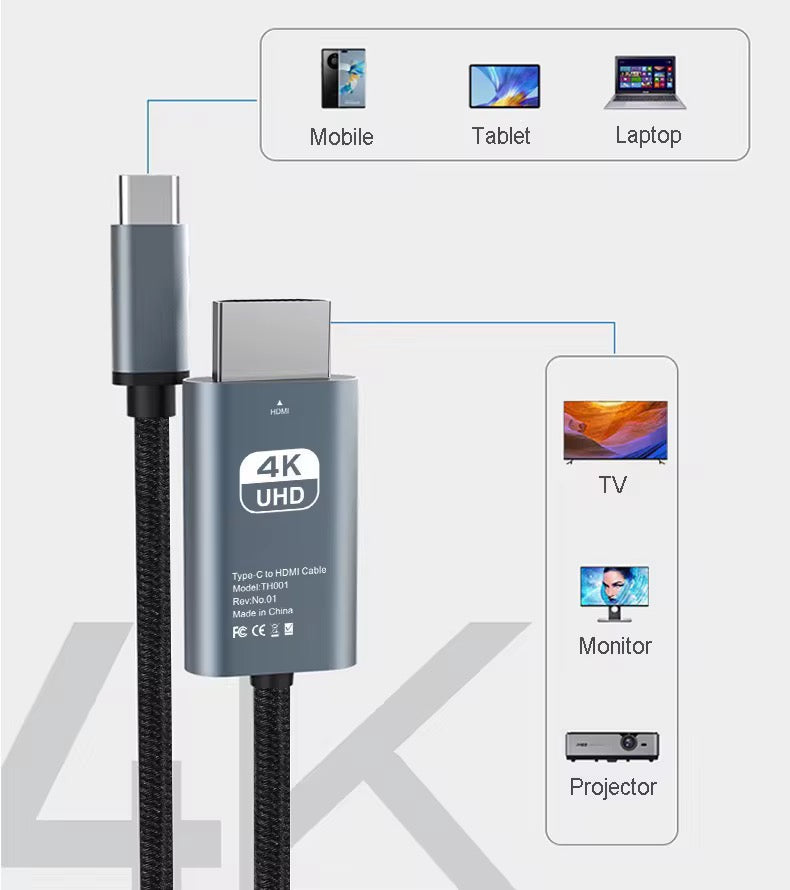 4K USB-C zu HDMI Kabel, 1,8m - Game-Kiosk