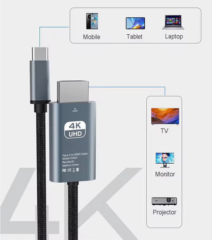 4K USB-C zu HDMI Kabel, 1,8m - Game-Kiosk