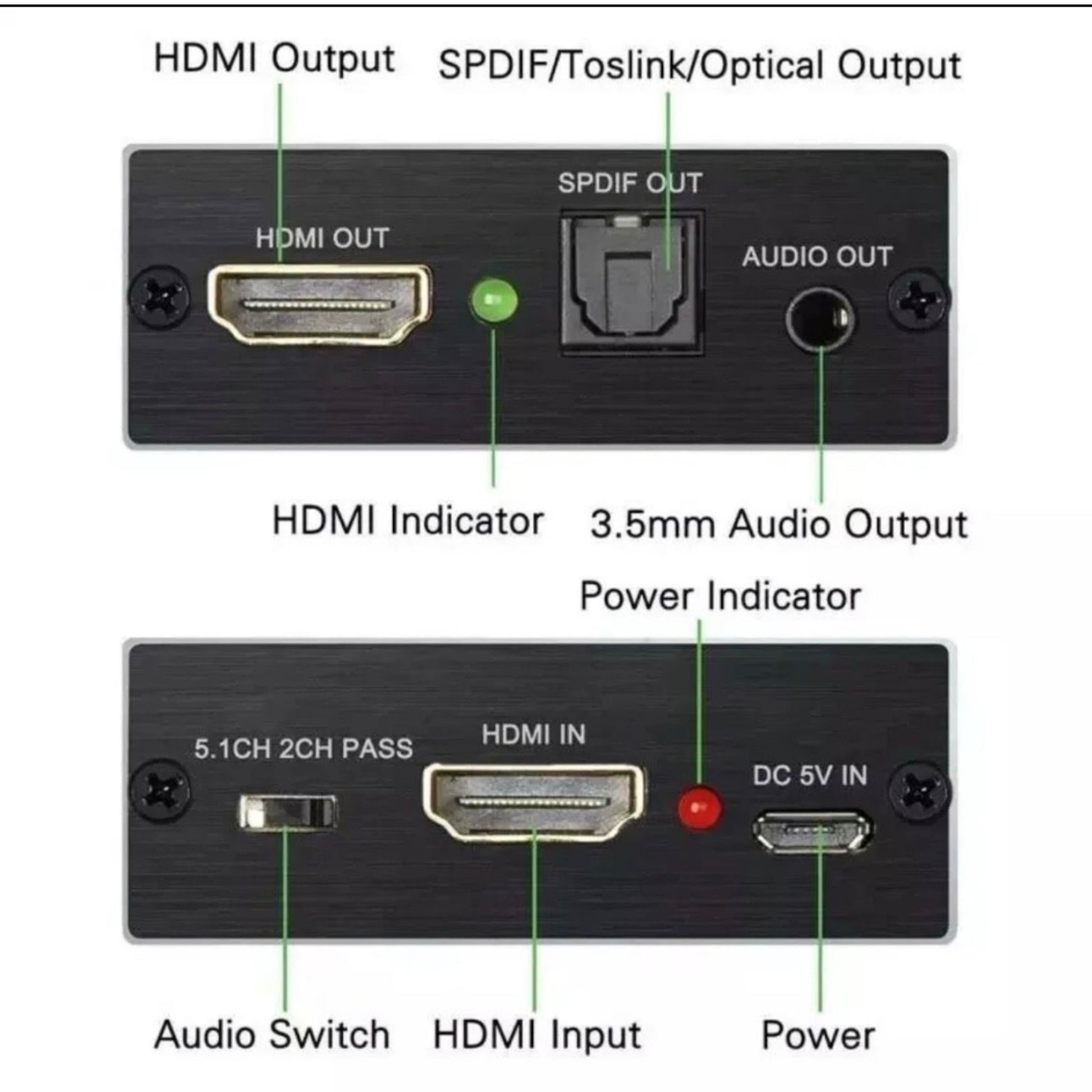 4K*2K 3D HDMI Audio Extractor Converter Konverter zu Optical AUX - Game-Kiosk