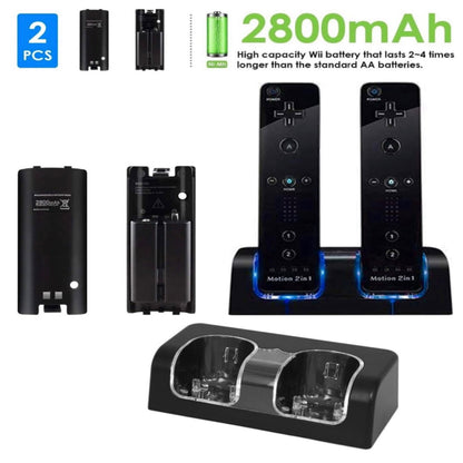 Ladestation inkl. Akkus für Nintendo Wii/U Controller/Fernbedienung - Game-Kiosk