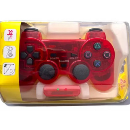 Wireless 2,4 GHz Gamecontroller für PS1/PS2 inkl. Empfänger - Rot
