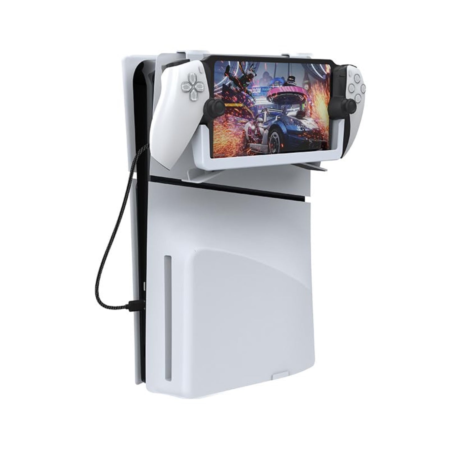 PlayStation 5 / PS Portal Ladestation Halterung Ständer mit magnetischen Ladekabel