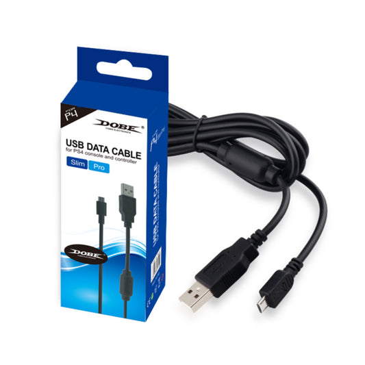 DOBE 2m Ladekabel für PlayStation 4, PS4 Slim & Pro Controller USB / Micro USB Kabel