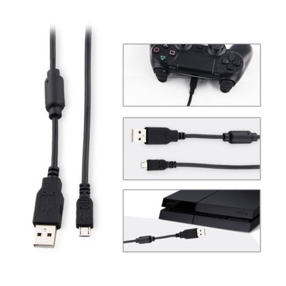 DOBE 2m Ladekabel für PlayStation 4, PS4 Slim & Pro Controller USB / Micro USB Kabel