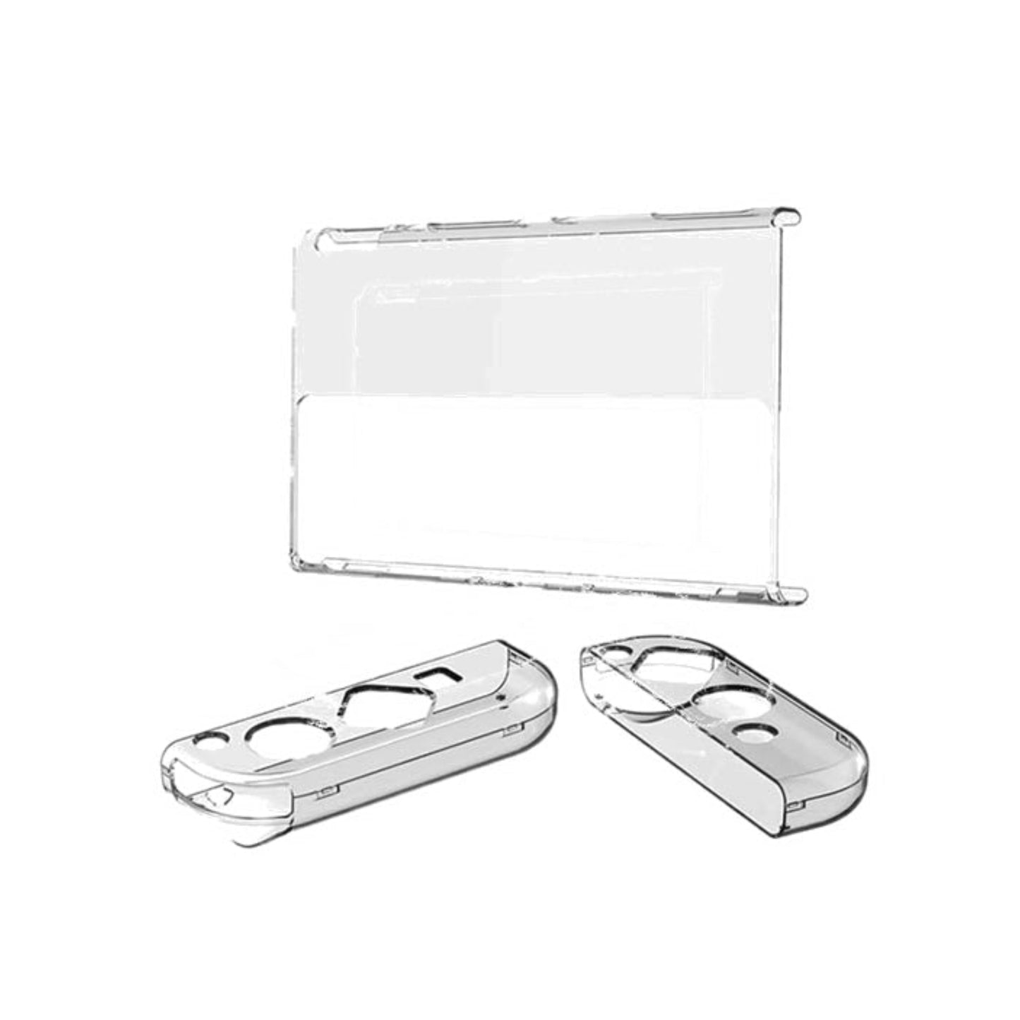 DOBE Transparente Klare Schutzhülle Crystal Case für Nintendo Switch OLED Konsole & Joy-Cons Controller