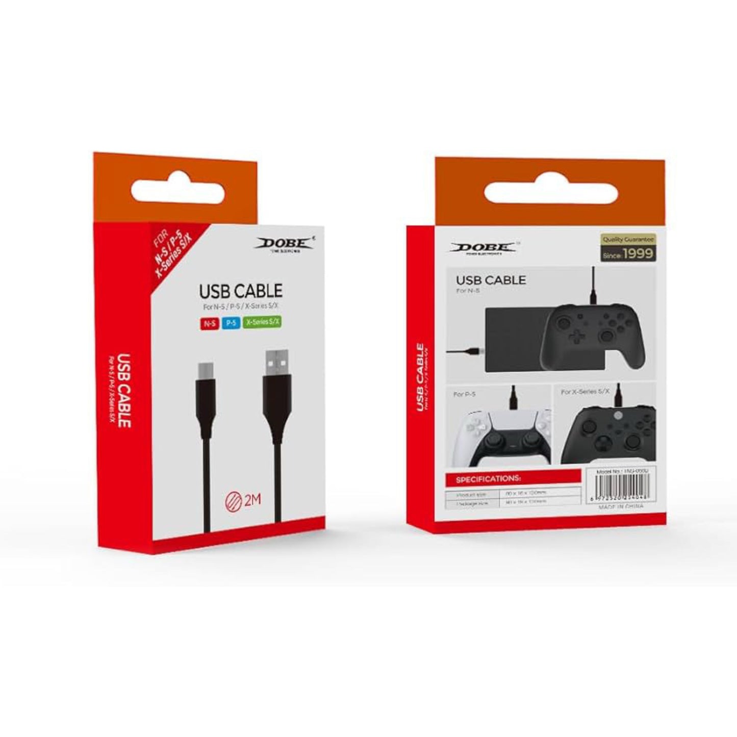 DOBE USB-C Kabel 2m für PS5, Xbox Series X/S & Nintendo Switch Pro / Lade- & Datenkabel