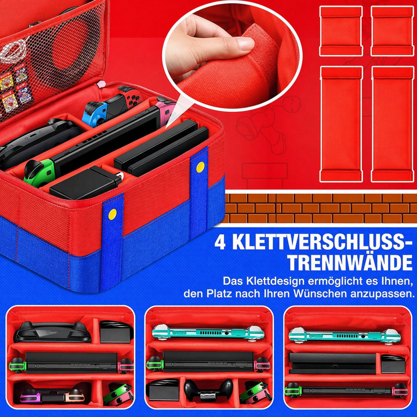 Tragetasche - Schutzhülle für Nintendo Switch / Lite & OLED Konsole & Zubehör Tasche Super Mario Style