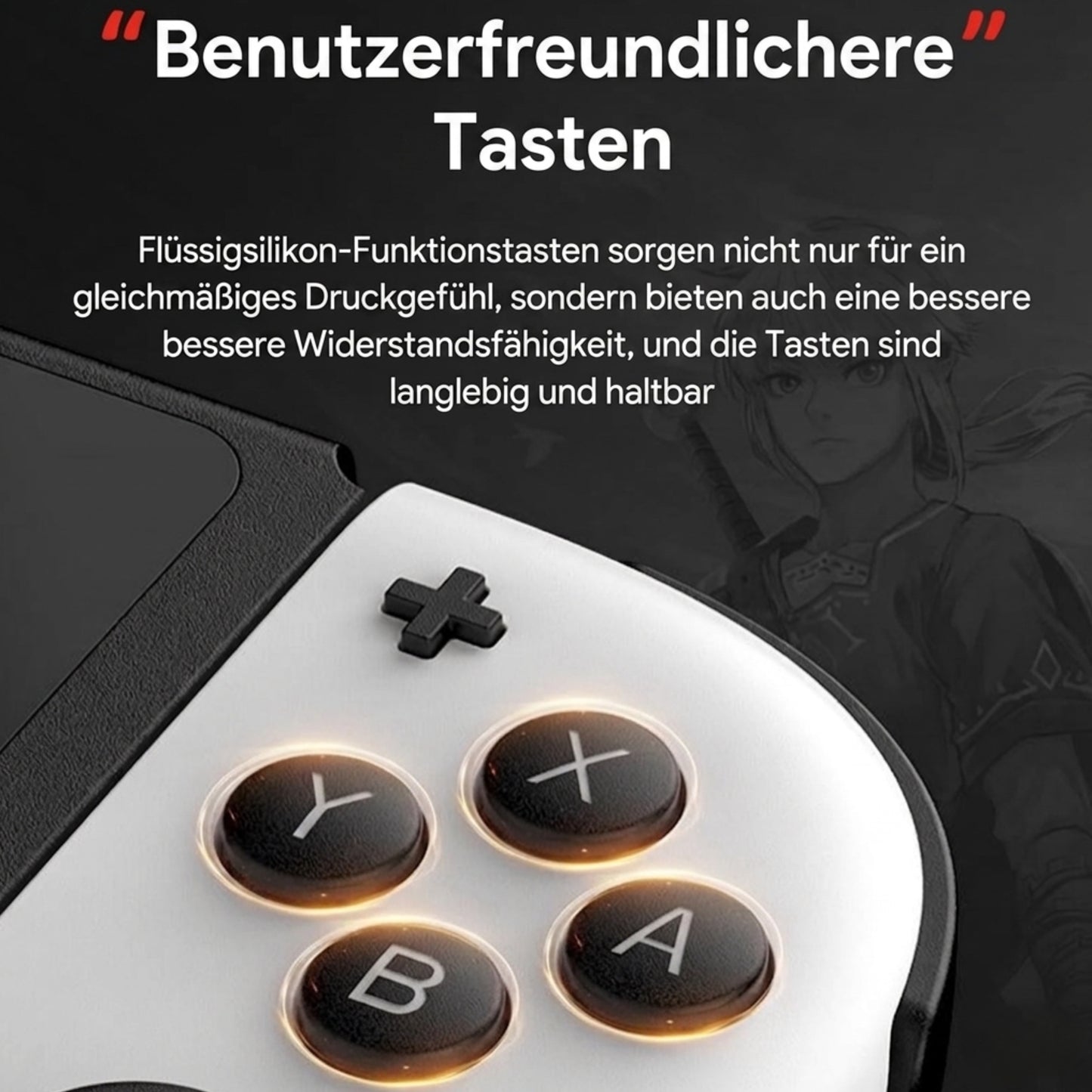 Joypad V2.0 TMR-Hall Effect Joystick (L/R) kompatibel mit Nintendo Switch / OLED, Gamepad Controller mit LED/Turbo/Wake-up/Screenshot/Six Axis - Schwarz