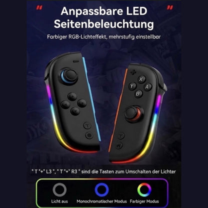 Joypad V2.0 TMR-Hall Effect Joystick (L/R) kompatibel mit Nintendo Switch / OLED, Gamepad Controller mit LED/Turbo/Wake-up/Screenshot/Six Axis - Schwarz