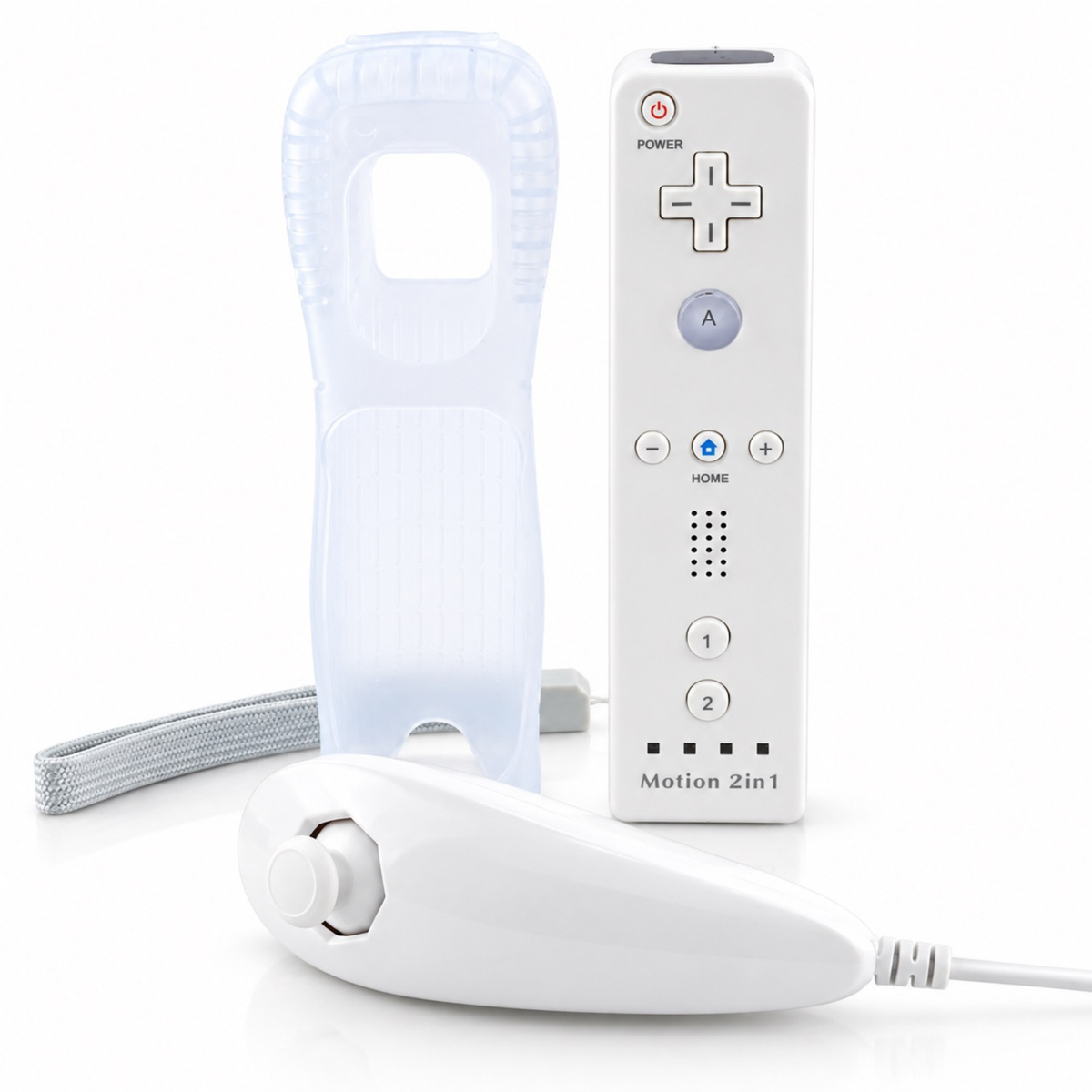 Weißer Controller-Set für Nintendo Wii und Wii U mit Motion Plus und Nunchuck