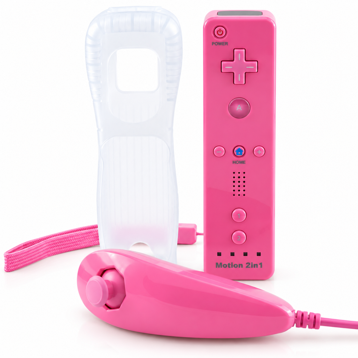 Pinker Controller-Set für Nintendo Wii und Wii U mit Motion Plus und Nunchuck