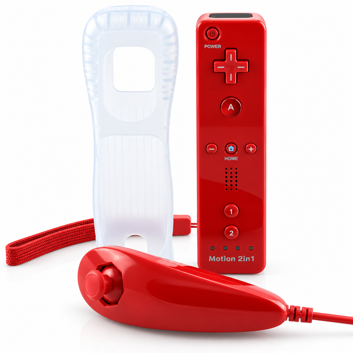 Roter Controller-Set für Nintendo Wii und Wii U mit Motion Plus und Nunchuck