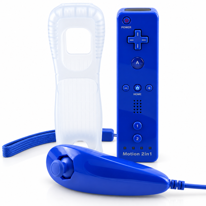 Blauer Controller-Set für Nintendo Wii und Wii U mit Motion Plus und Nunchuck