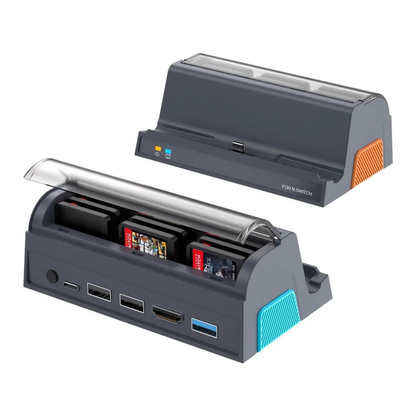 Docking Station für Nintendo Switch 2 | Switch & OLED mit 4k HDMI, USB-C, USB Hub & Spiele-Fach