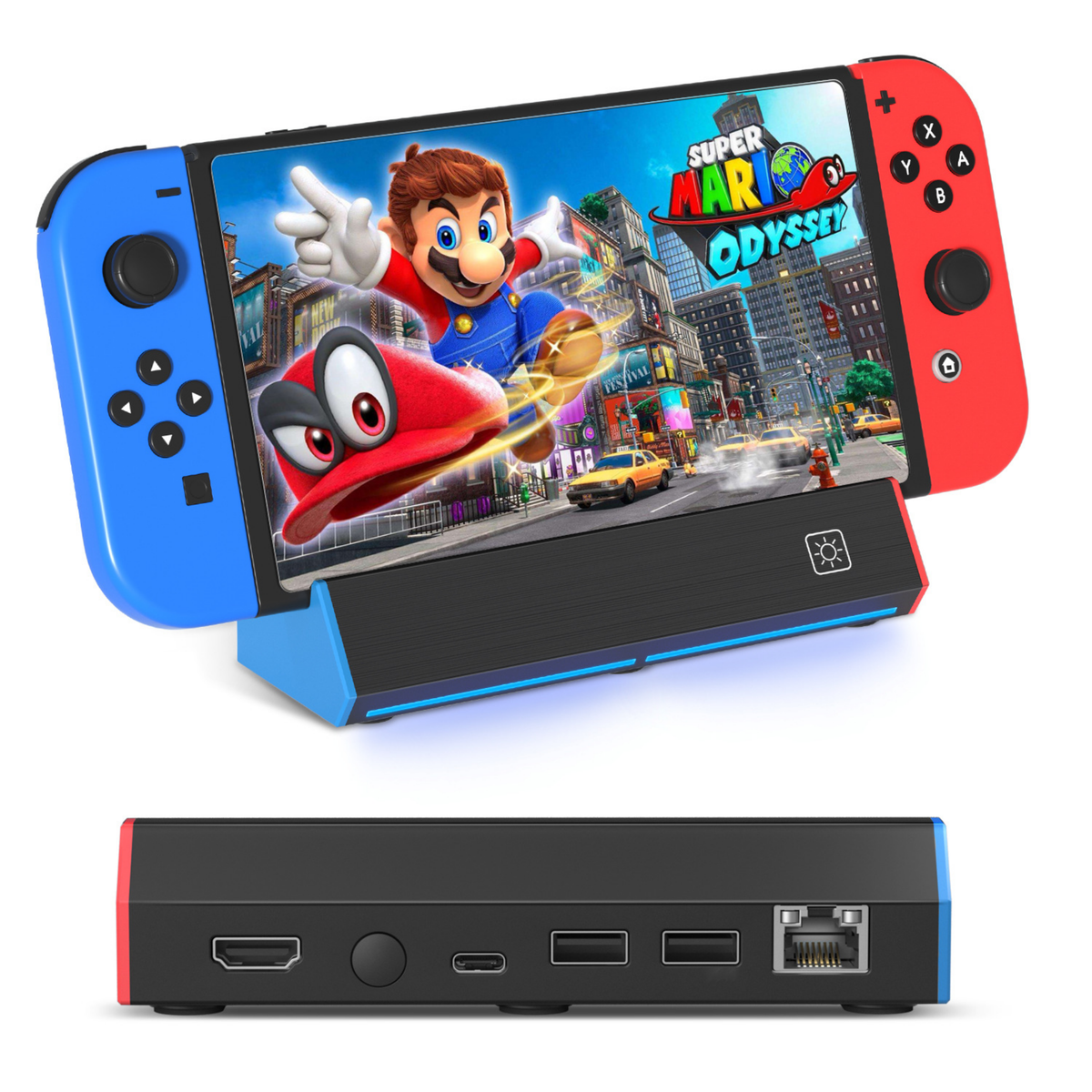 Docking Station für Nintendo Switch & OLED mit LED, LAN & 4K HDMI USB-C, 2x USB