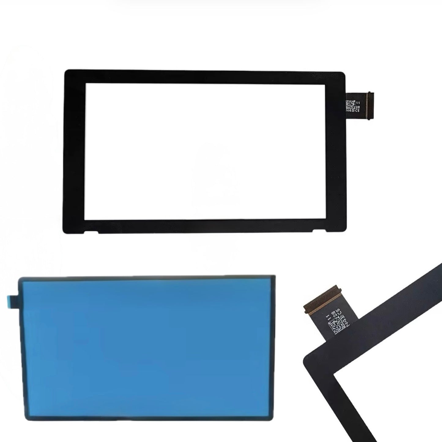 Touchscreen Display Scheibe Ersatzglas V2 für Nintendo Switch (mit QR Code) + Klebestreifen Rahmen